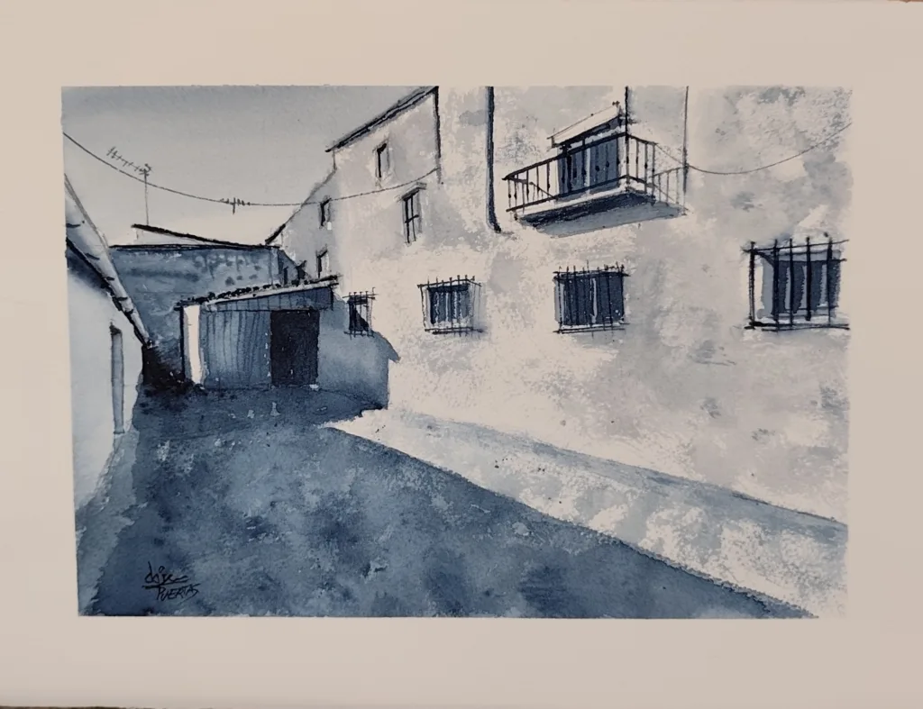 7. Memoria de piedra y cal. Acuarela. Joaquín Puertas
