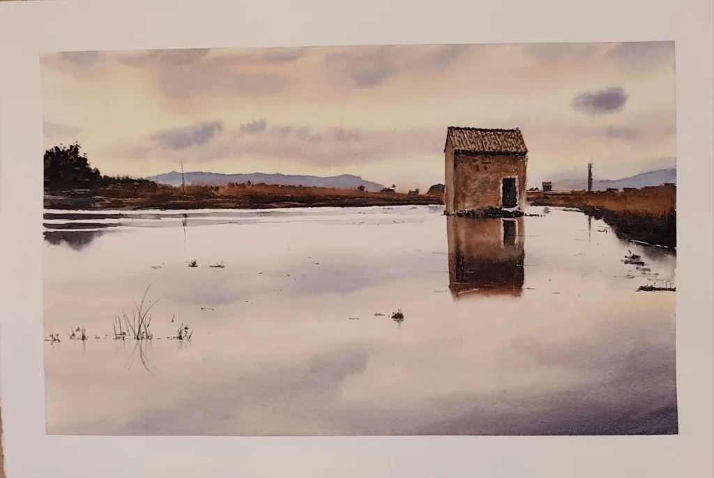 22. Albufera. Acuarela.