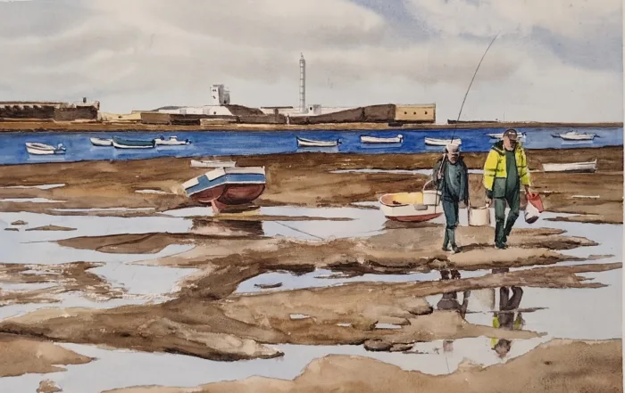 La caleta. Pescadores. Joaquín Puertas